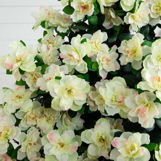 57 Inch Azalea Artificial Tree with White Blooms by Nearly Natural on Tampa Home & Garden Store