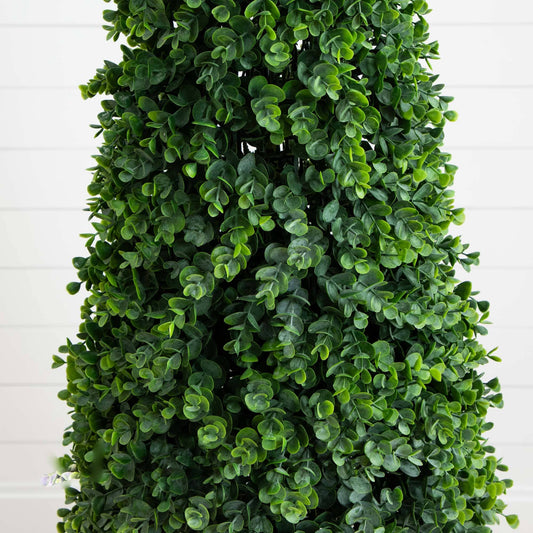 57” Eucalyptus Topiary Artificial Tree in Slate Planter (Indoor/Outdoor) - Tampa Home & Garden Store