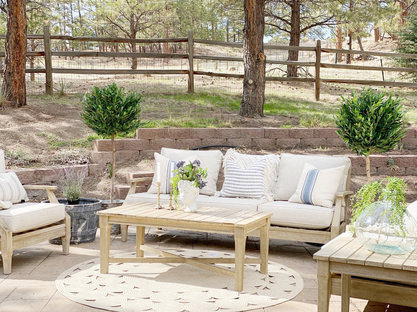 Two Nearly Natural 58in olive topiary artificial trees, UV resistant for indoor/outdoor use on Tampa Home & Garden Store