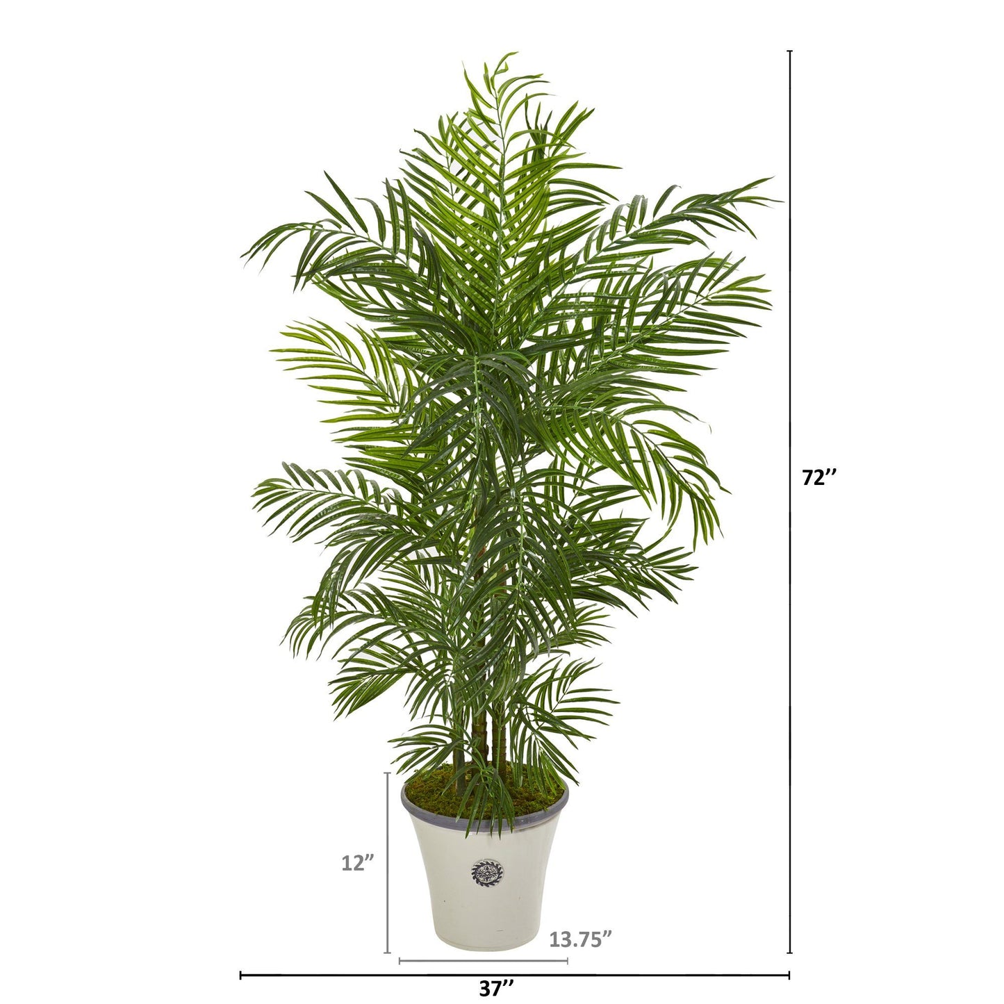 6 ft Areca Palm artificial tree by Nearly Natural in planter with lush green fronds on Tampa Home & Garden Store