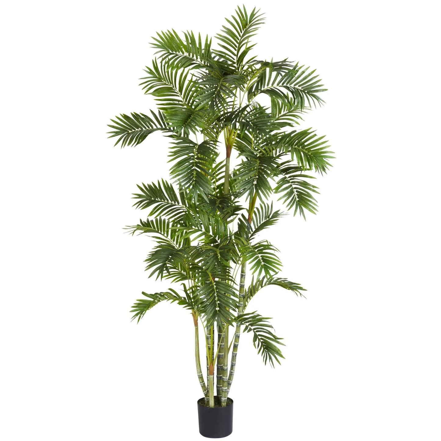 Areca Palm Silk Artificial Tree 6 ft tall with green fronds in black planter on Tampa Home & Garden Store