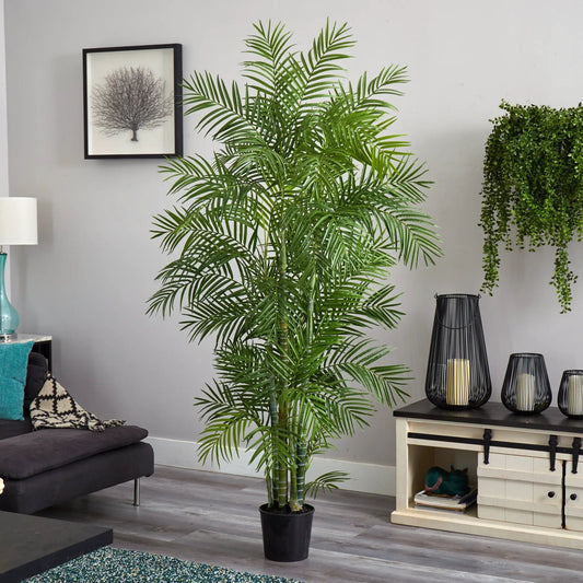 Nearly Natural Areca Silk Palm Tree 6 ft tall artificial palm with lush green fronds on Tampa Home & Garden Store