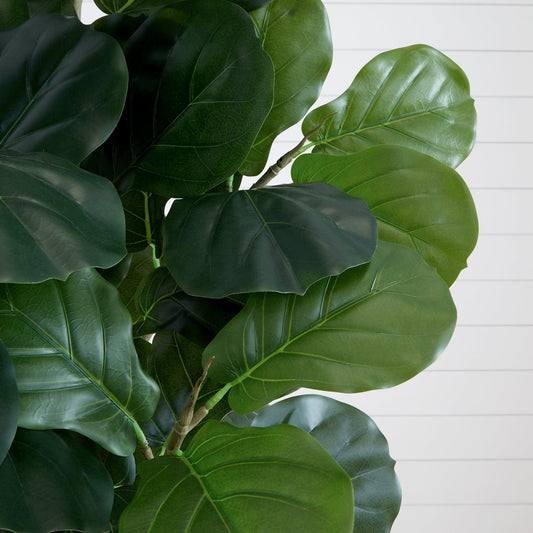 6’ Artificial Fiddle Leaf Fig Tree with White Decorative Planter - Tampa Home & Garden Store