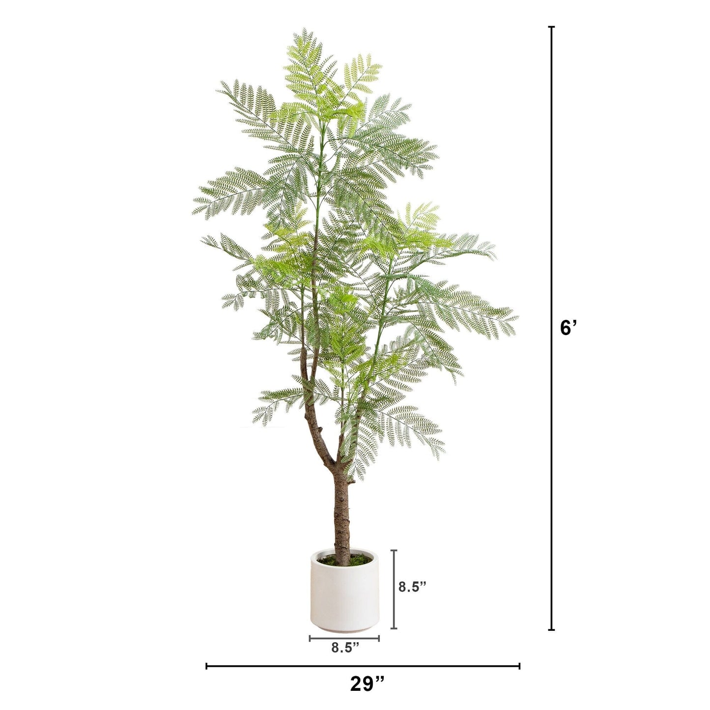 Artificial Jacaranda Tree with a White Planter