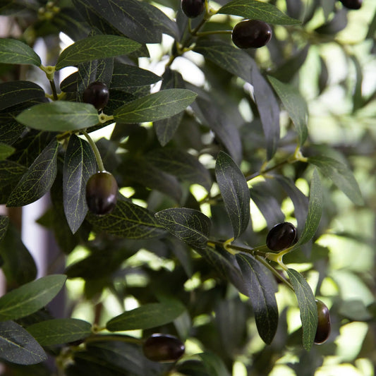 Artificial olive tree by Nearly Natural with dark green leaves and olives on Tampa Home & Garden Store