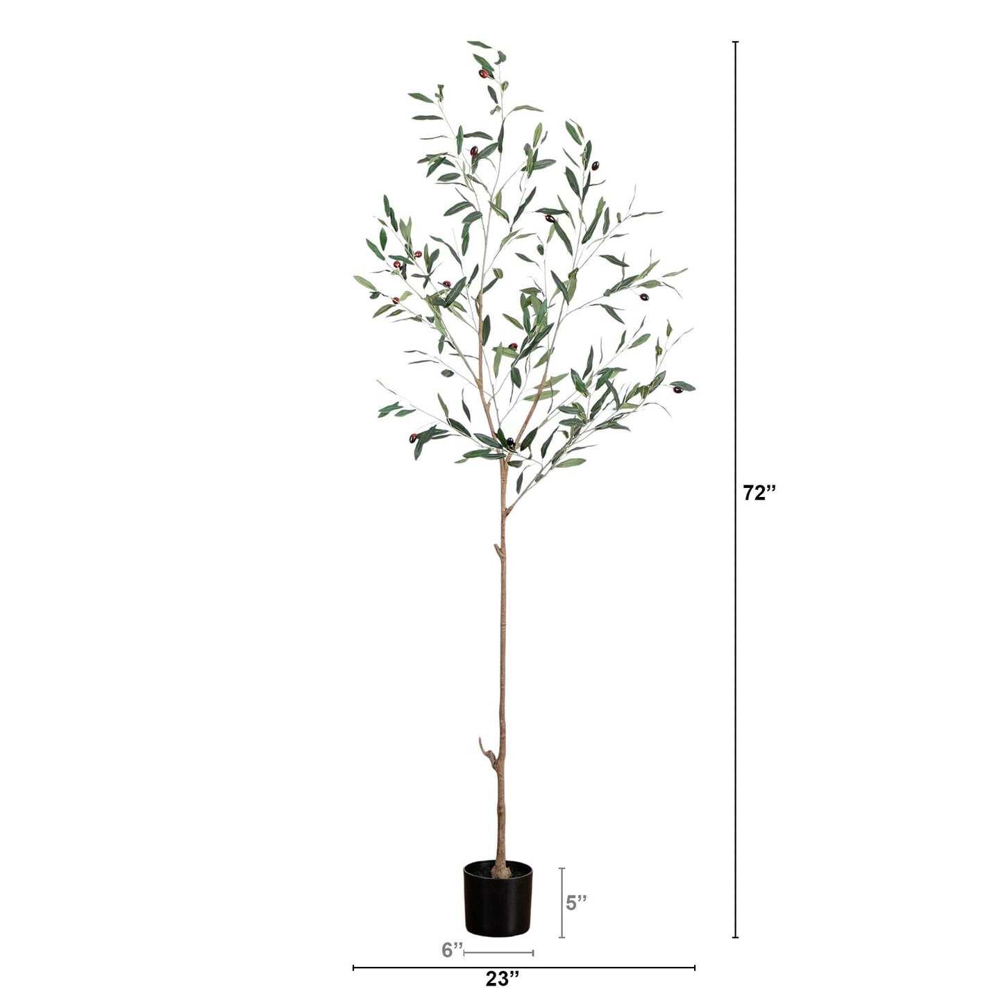 Minimalist Artificial Olive Tree and Fruit