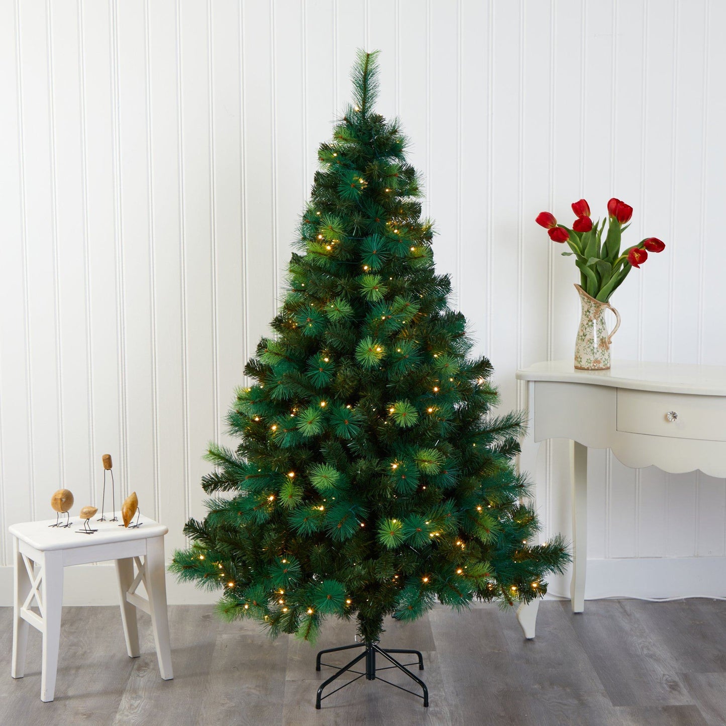 6' Nearly Natural artificial Green Scotch Pine Christmas tree with 250 LED lights on Tampa Home & Garden Store