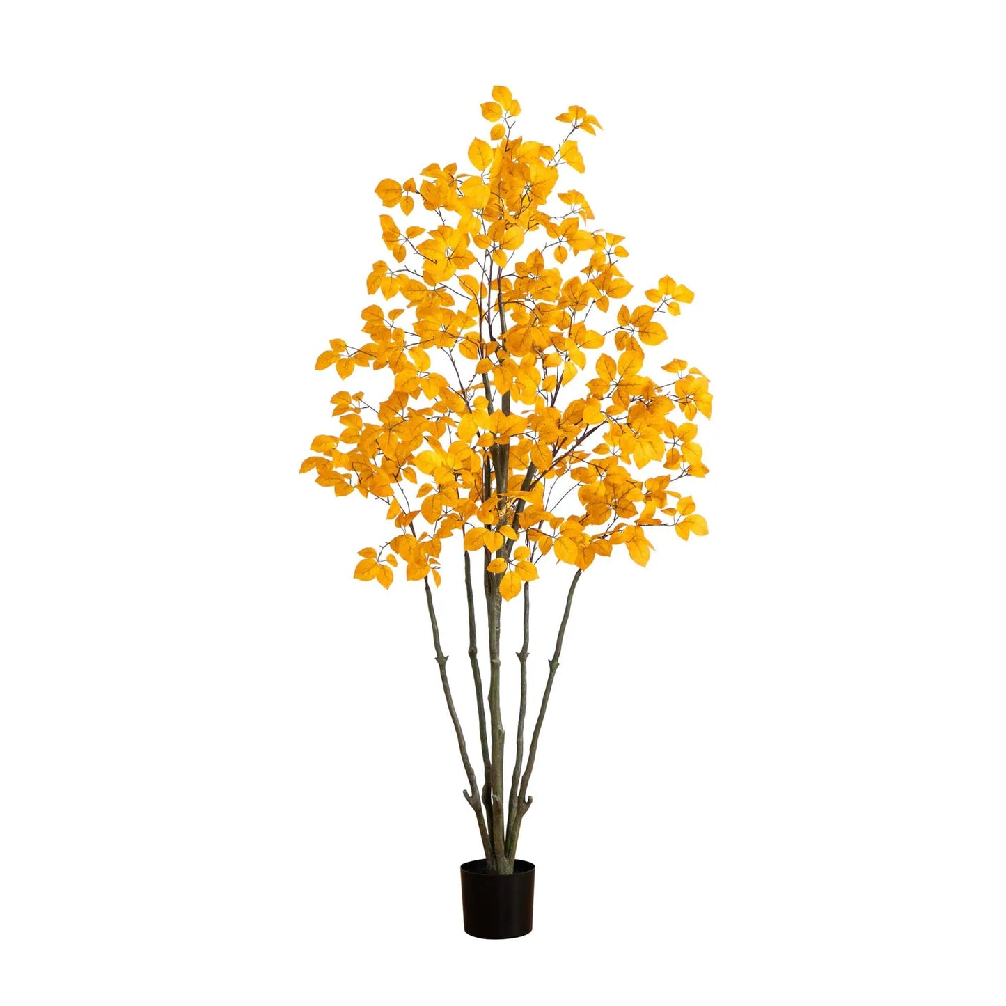 Autumn Oyama Magnolia artificial tree 6 ft with bright yellow leaves in a black planter on Tampa Home & Garden Store