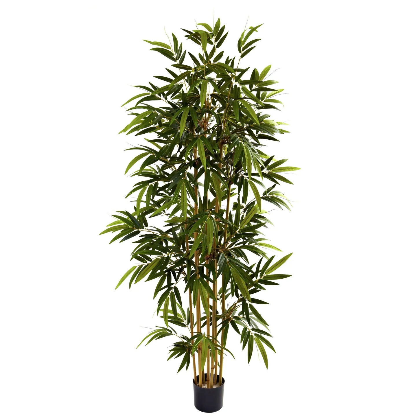6 Foot Bamboo Tree With Lush Leaves Nearly Natural artificial tree in black planter on Tampa Home & Garden Store