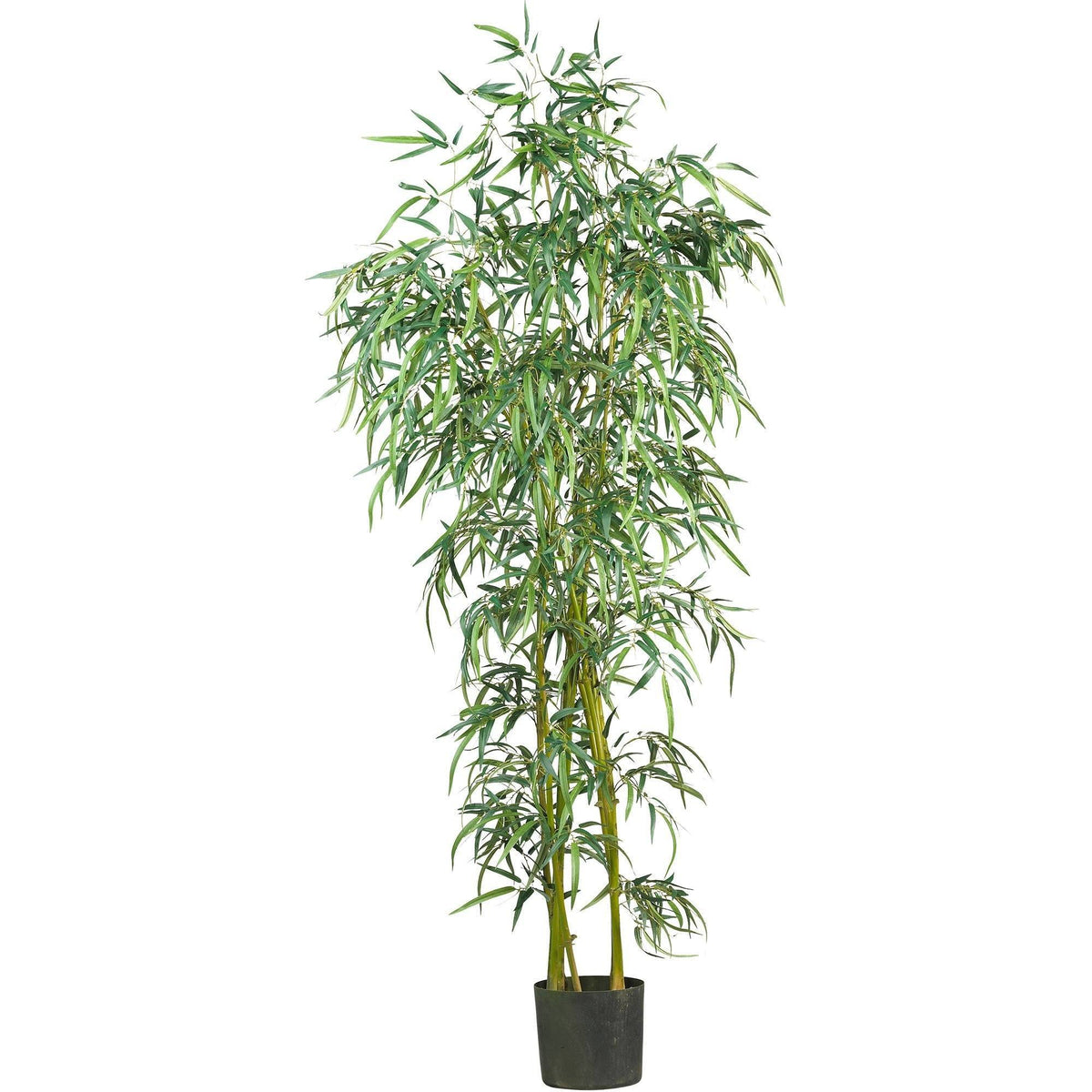 6' Fancy Style Slim Bamboo Silk Tree by Nearly Natural in a black pot with bamboo leaves on Tampa Home & Garden Store