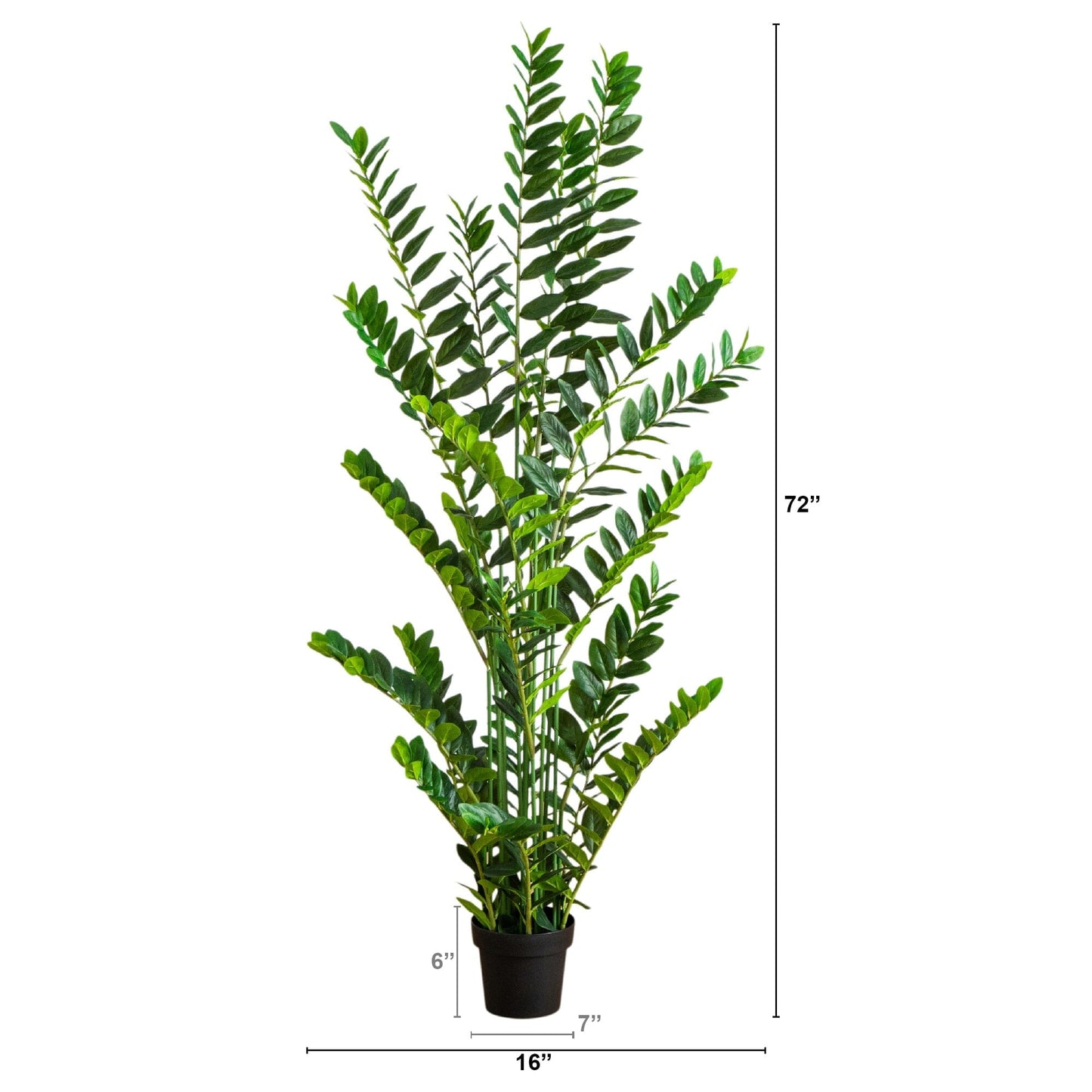 6 ft artificial Zamioculcas plant by Nearly Natural in a black pot on Tampa Home & Garden Store