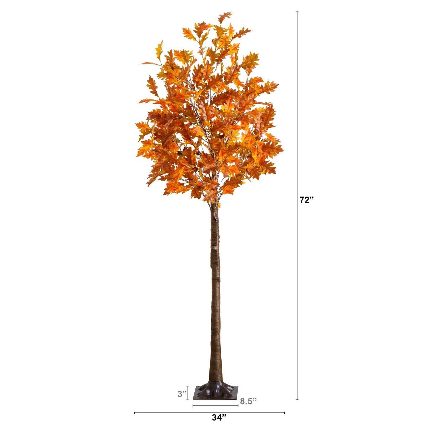 6' Pre-Lit Burnt Orange Autumn Maple Tree with 300 Warm White LED Lights by Nearly Natural on Tampa Home & Garden Store