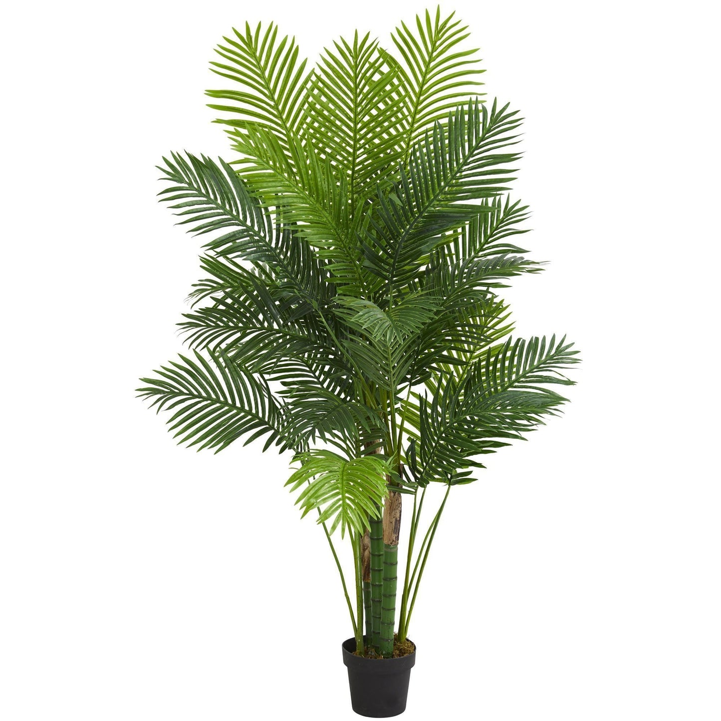 Hawaii Palm Artificial Tree Nearly Natural 6 ft tall with black planter on Tampa Home & Garden Store