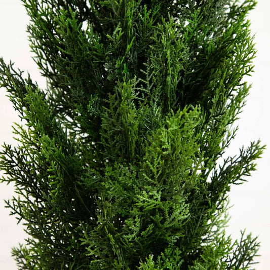 Six Foot Mini Cedar Pine Tree artificial with green foliage for indoor outdoor use on Tampa Home & Garden Store