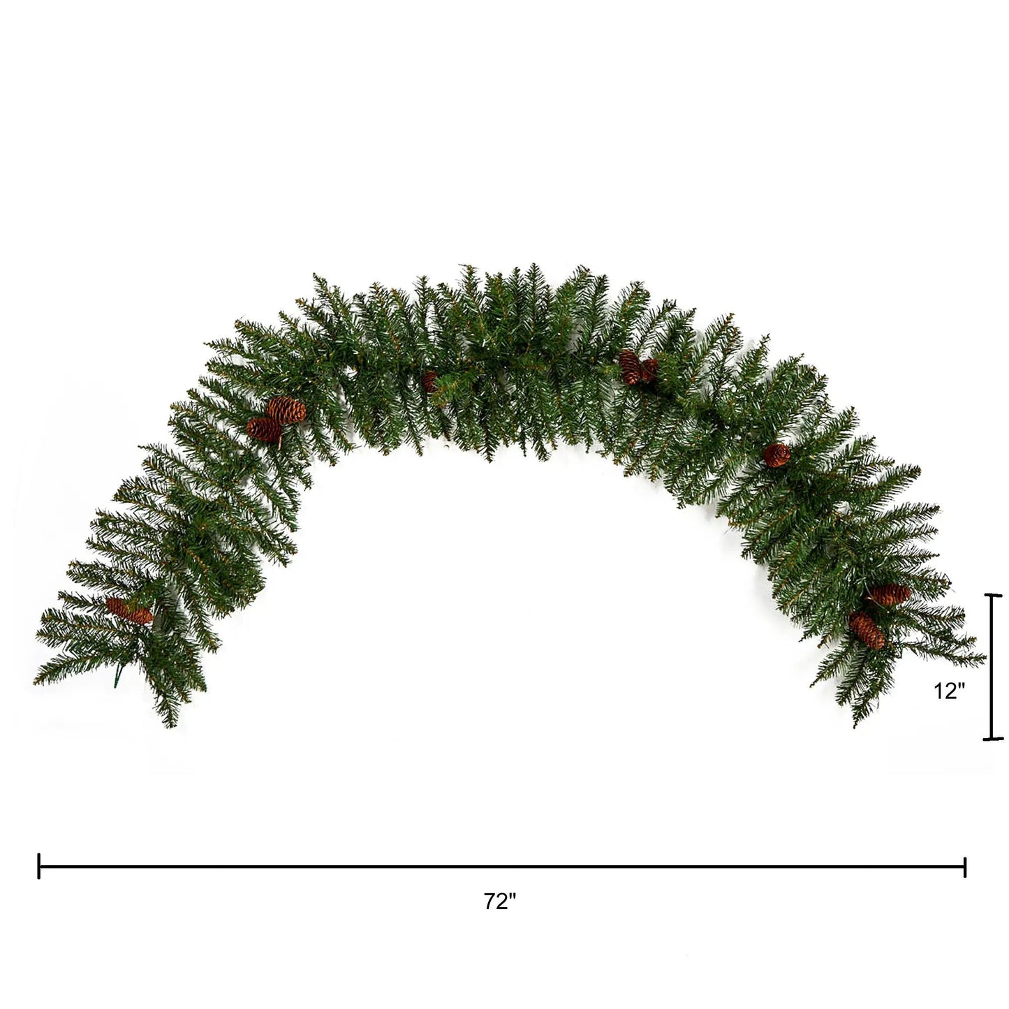 6 ft Mixed Pines and Pinecones Garland With LED by Nearly Natural green garland with pinecones on Tampa Home & Garden Store