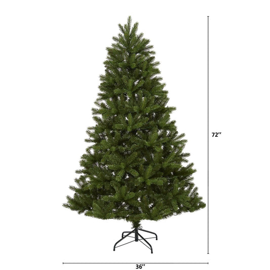 6 ft New Haven Spruce Christmas Tree with LEDs by Nearly Natural, artificial tree on Tampa Home & Garden Store