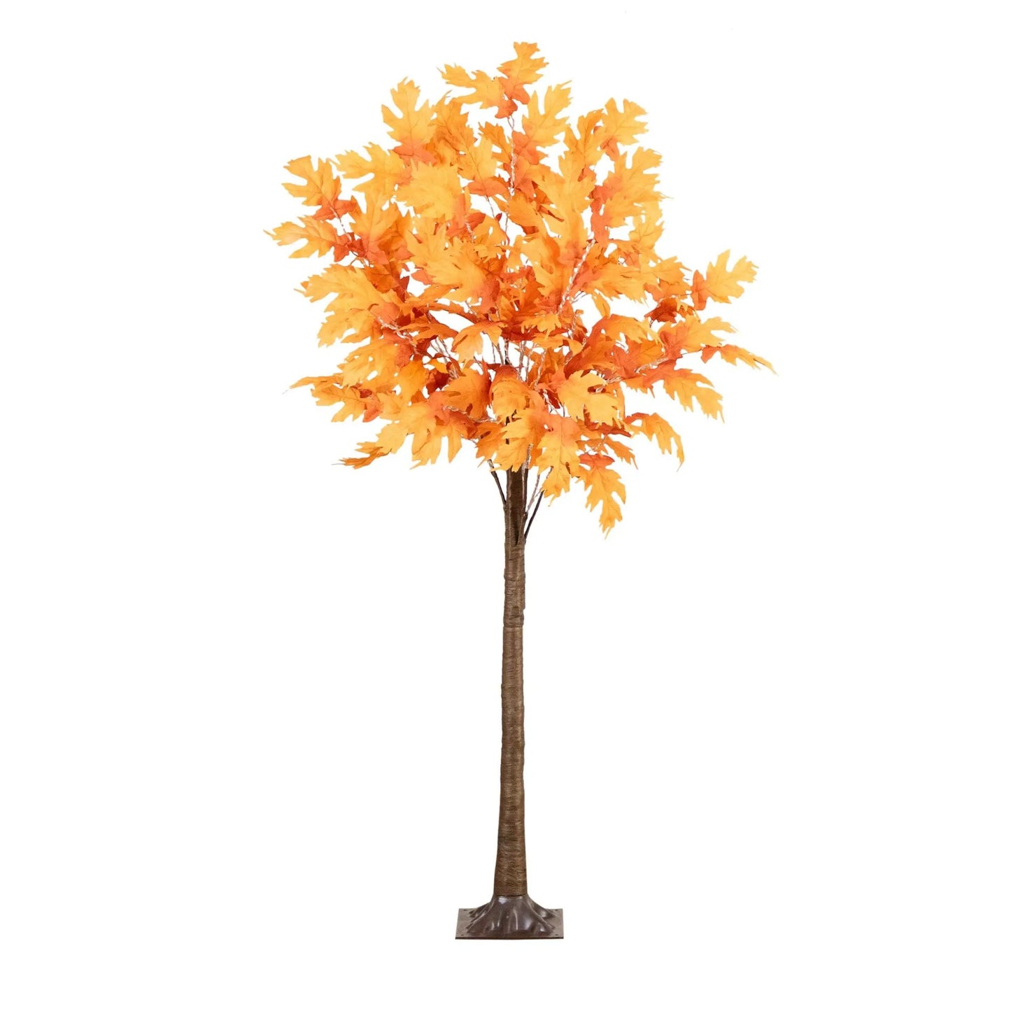 6 ft pre-lit autumn maple tree by Nearly Natural with orange leaves and 300 LED lights on Tampa Home & Garden Store