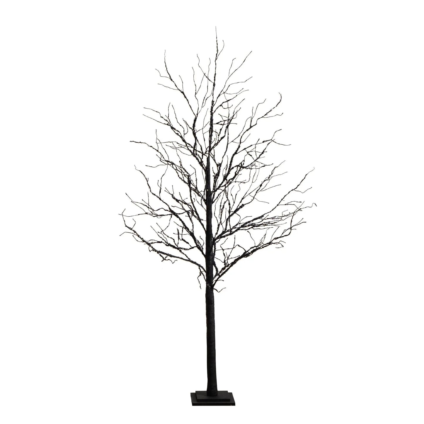 6’ Pre-Lit Halloween Deluxe Black Twig Artificial Tree with 156 Orange & Purple LED Lights - Tampa Home & Garden Store