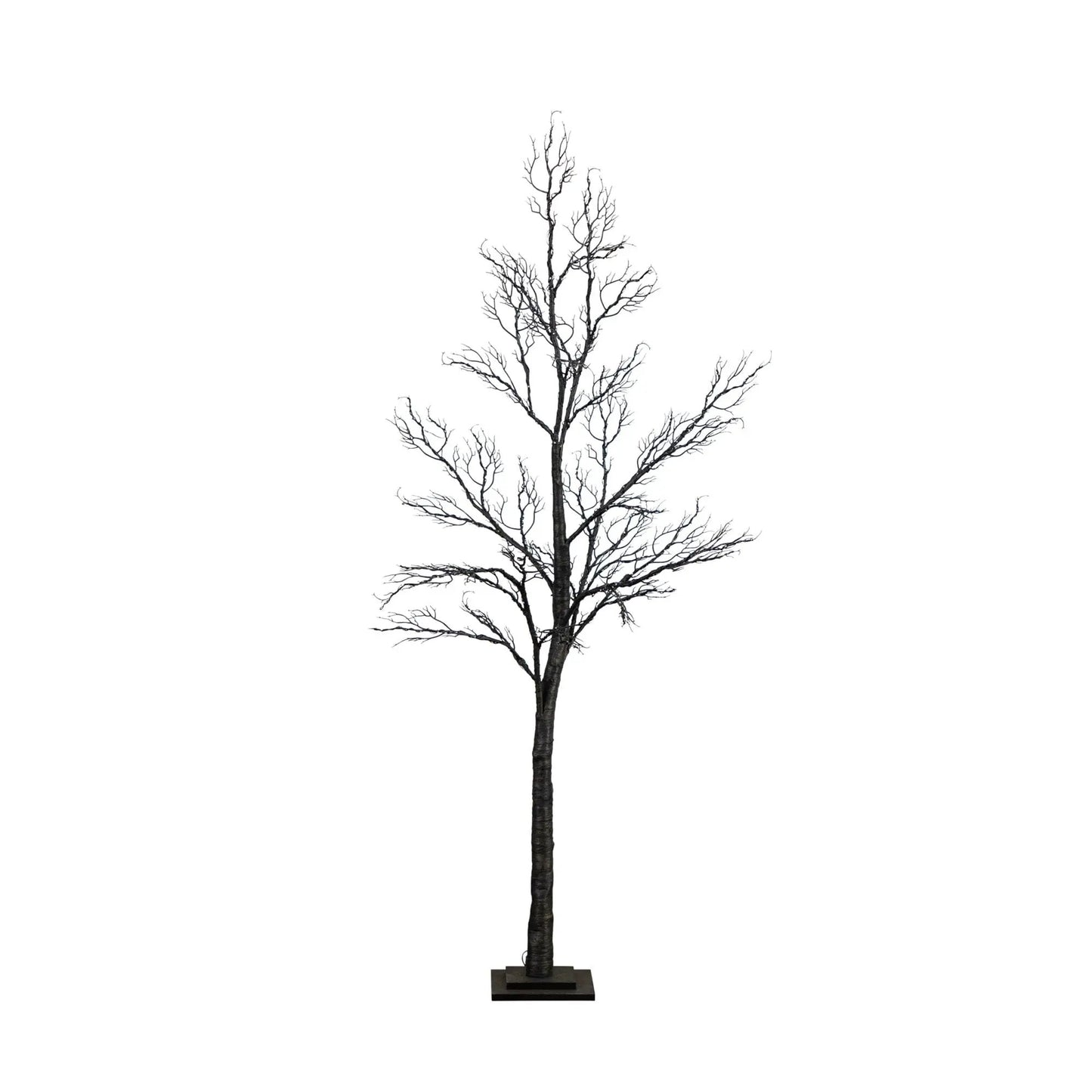 6 ft Halloween minimalist twig tree silhouette with bare branches on square base on Tampa Home & Garden Store