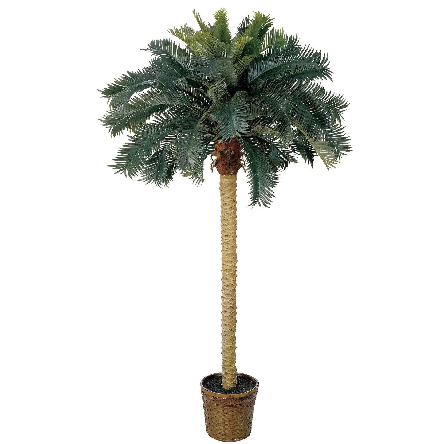 Six Foot Sago Palm Silk Tree by Nearly Natural with dark green fronds on Tampa Home & Garden Store