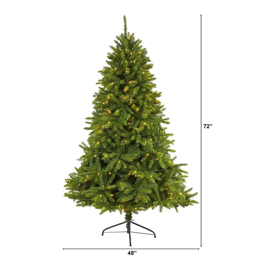 Sierra Spruce Natural Look Christmas Tree, Nearly Natural green artificial tree with lights on Tampa Home & Garden Store
