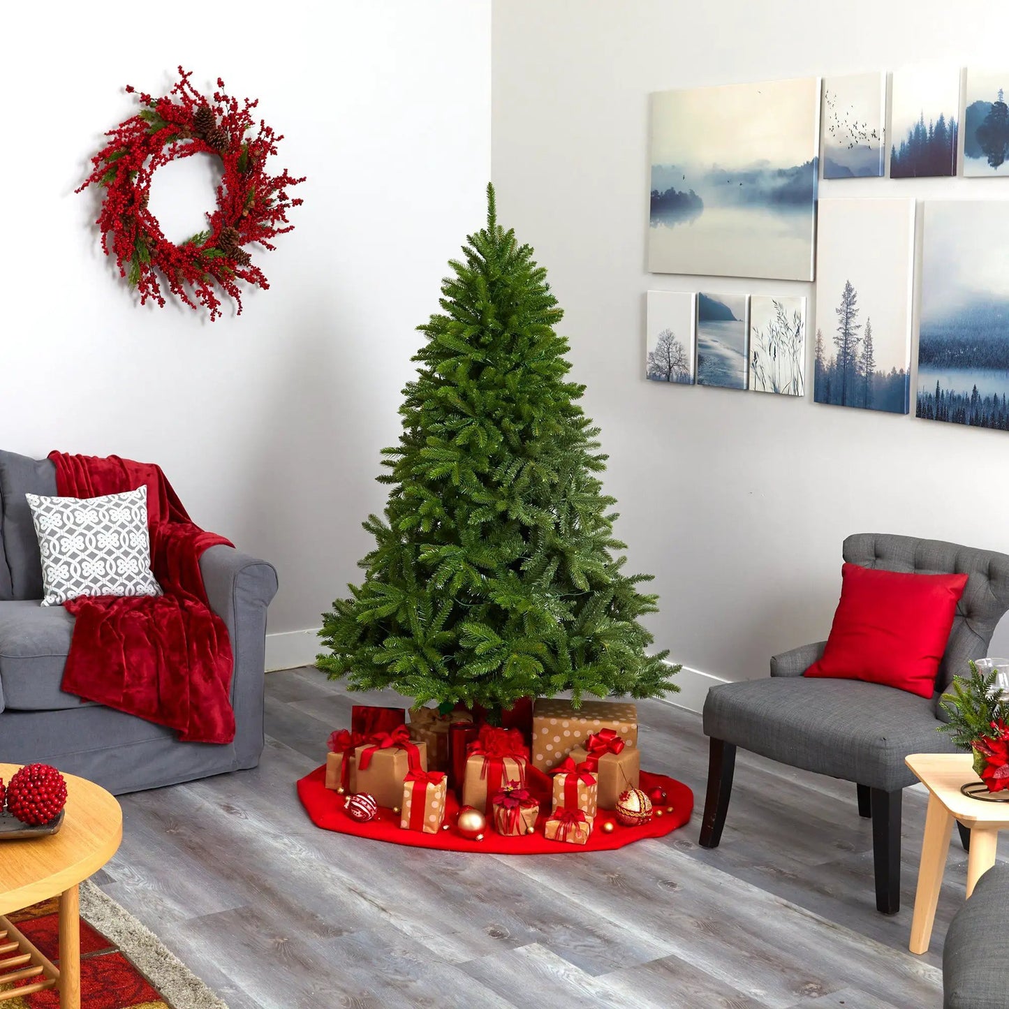 Sierra Spruce Natural Look Christmas Tree green artificial tree by Nearly Natural on Tampa Home & Garden Store