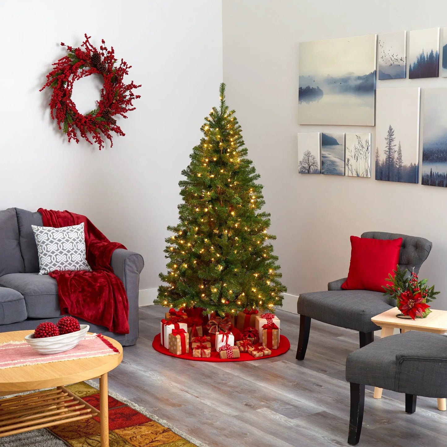 6 ft Springfield Artificial Christmas Tree with 300 warm clear lights on Tampa Home & Garden Store