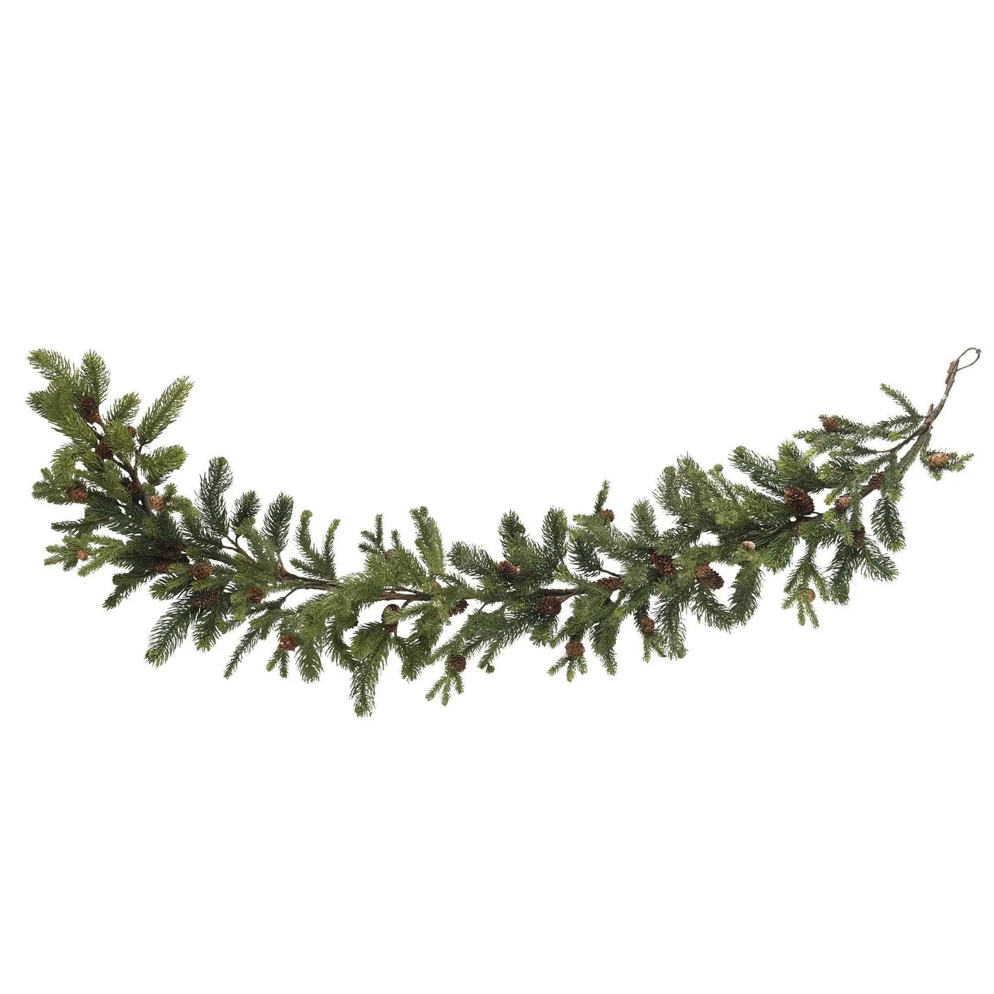 60-inch pine and pinecone garland by Nearly Natural with green needles and pinecones on Tampa Home & Garden Store