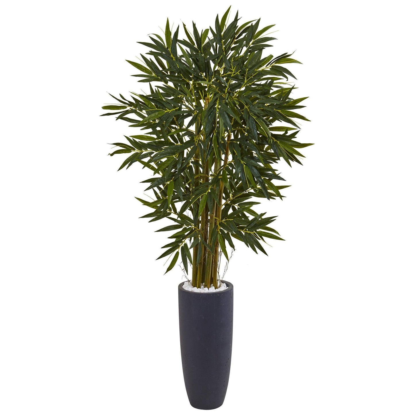 Tall Bamboo Tree in Gray Cylinder Planter by Nearly Natural, artificial tree on Tampa Home & Garden Store
