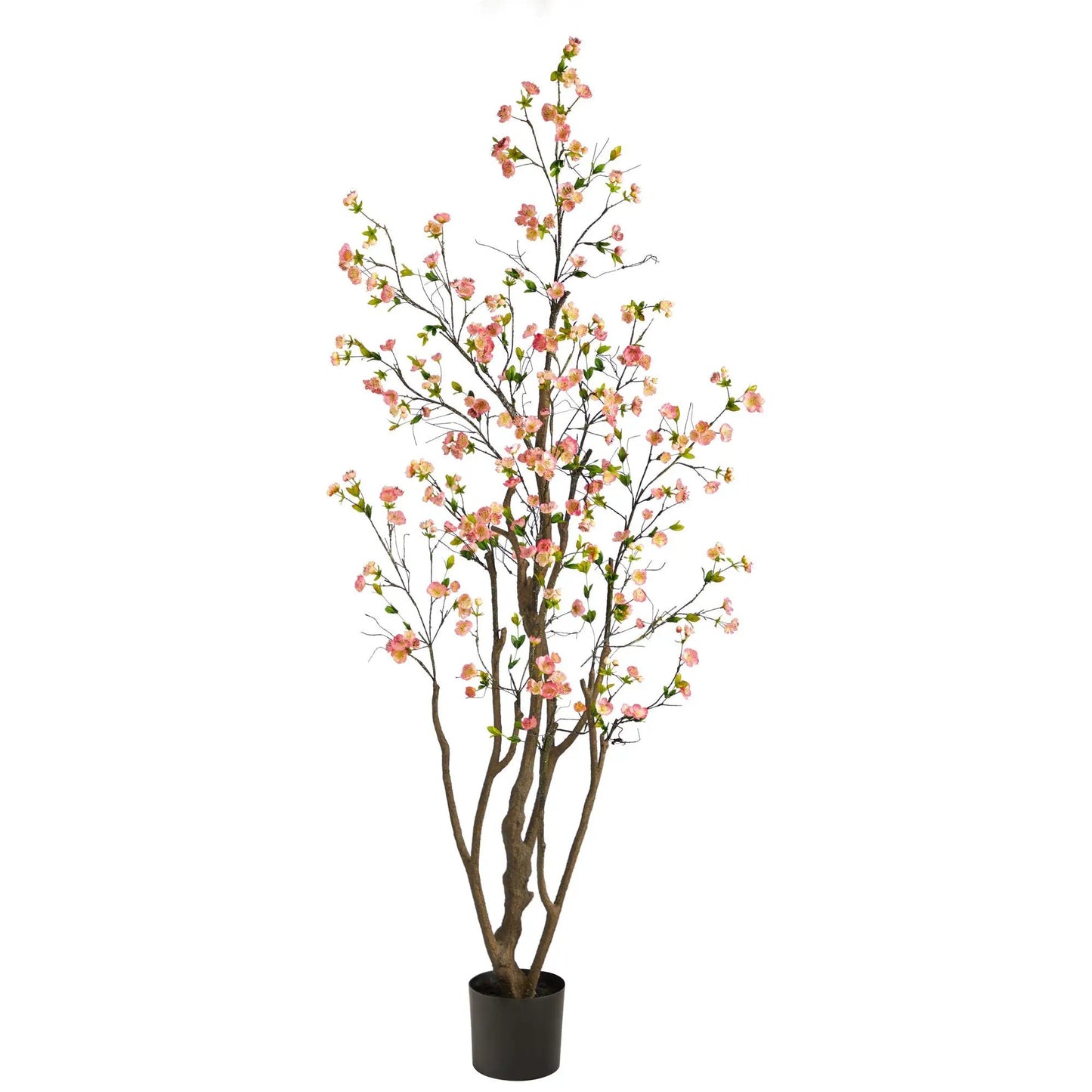 6.5 ft Cherry Blossom Artificial Tree with pink blossoms in a black pot on Tampa Home & Garden Store