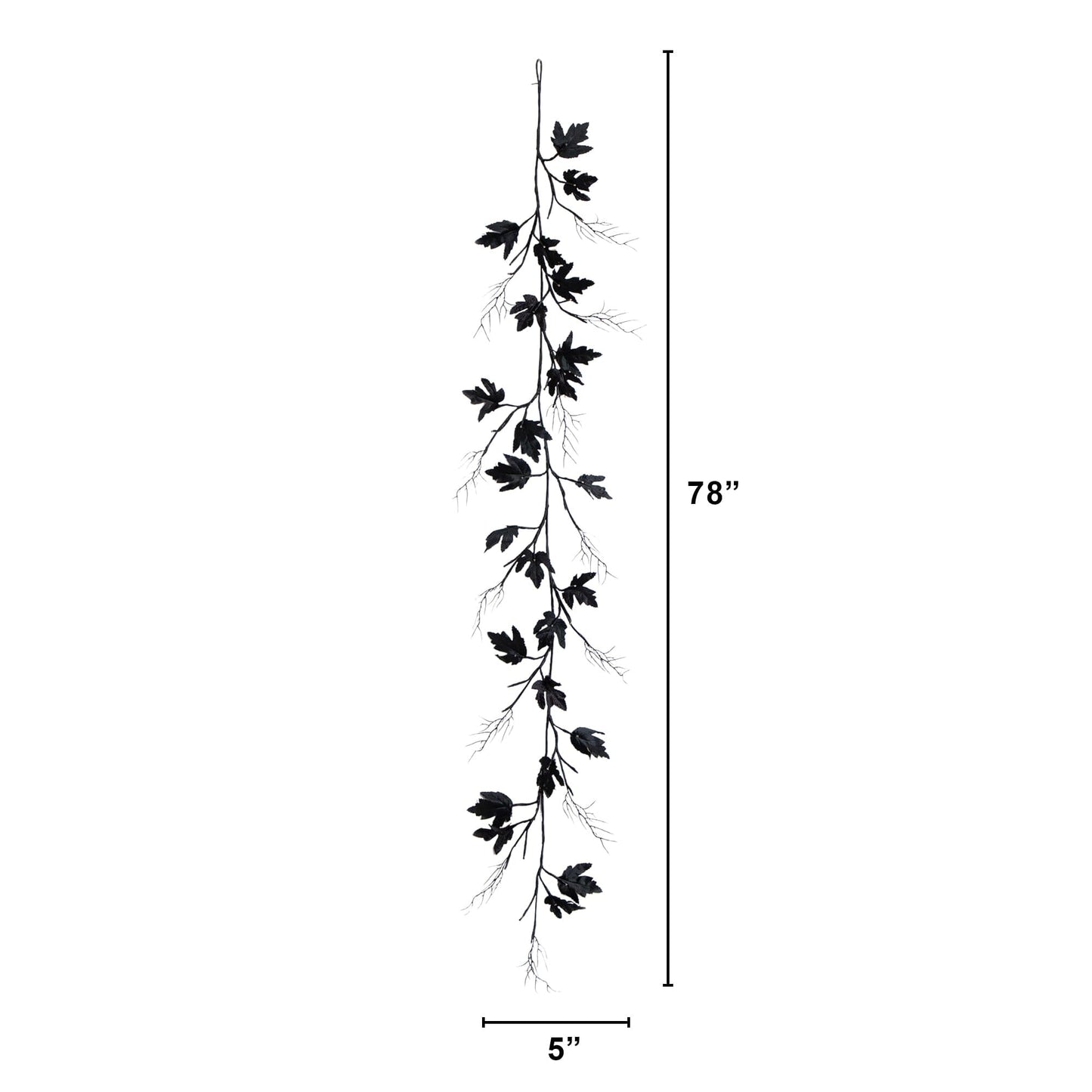 Garland by Nearly Natural 6.5' Pre-Lit Halloween Black Maple with 48 orange and purple LEDs on Tampa Home & Garden Store