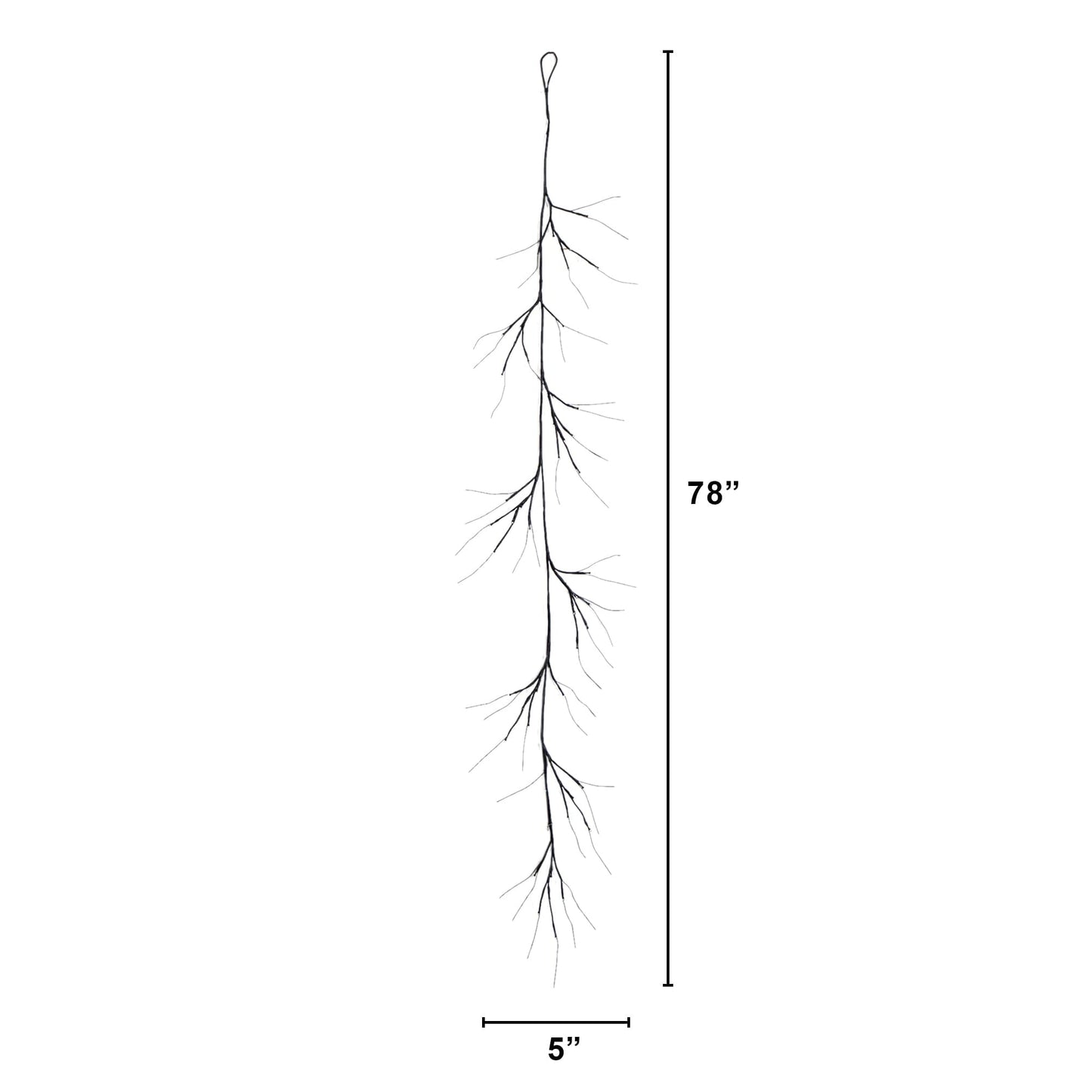 Garland 6.5 ft black twig, pre-lit Halloween decor with 48 purple LED lights Nearly Natural on Tampa Home & Garden Store
