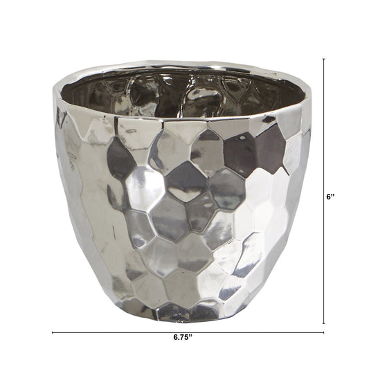 6.75” Designer Silver Bowl - Tampa Home & Garden Store