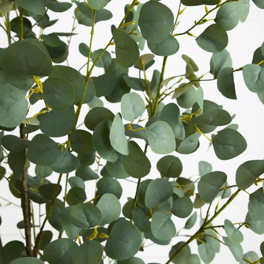 Greco Eucalyptus Tree 7-Foot Artificial with round green eucalyptus leaves Nearly Natural on Tampa Home & Garden Store