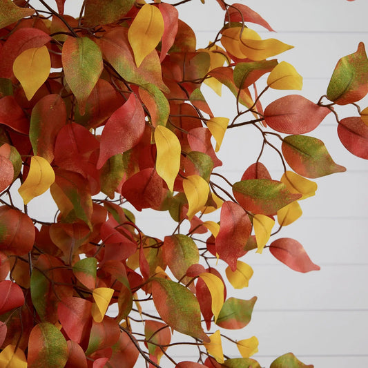 Autumn Ficus artificial tree 7 ft with red, orange and yellow fall leaves on Tampa Home & Garden Store