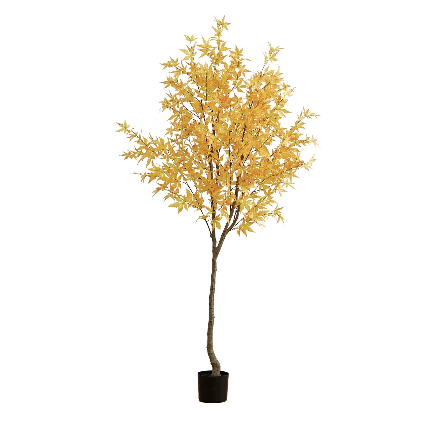 Autumn Maple Artificial Tree with golden yellow leaves in a black pot by Nearly Natural on Tampa Home & Garden Store