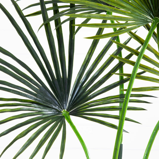 Nearly Natural 7 ft fan palm tree artificial UV resistant indoor outdoor dark green fronds on Tampa Home & Garden Store