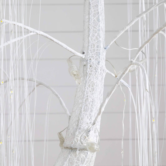 7 ft Nearly Natural white willow pre-lit artificial Christmas tree with 400 cool white LEDs on Tampa Home & Garden Store