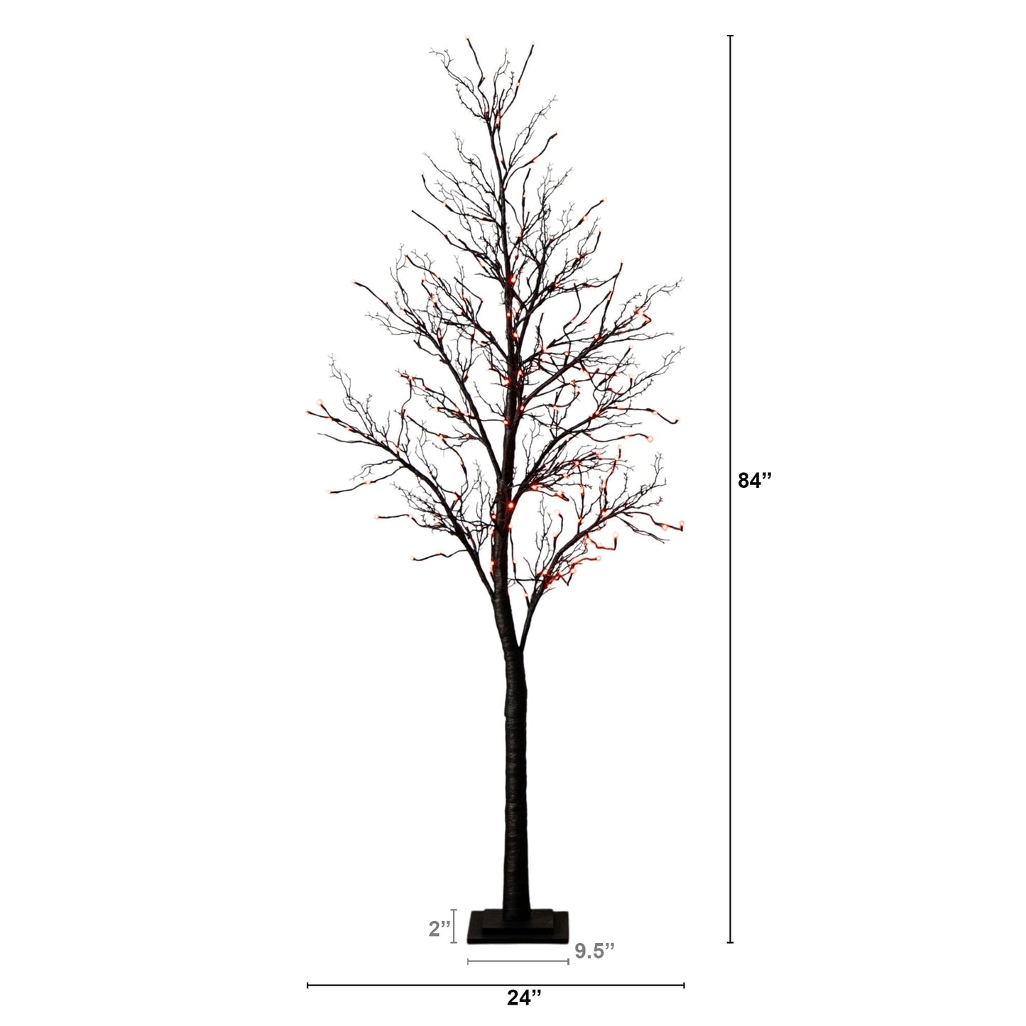 7' Pre-Lit Halloween Deluxe Black Twig Artificial Tree with 180 Orange & Purple LEDs on Tampa Home & Garden Store