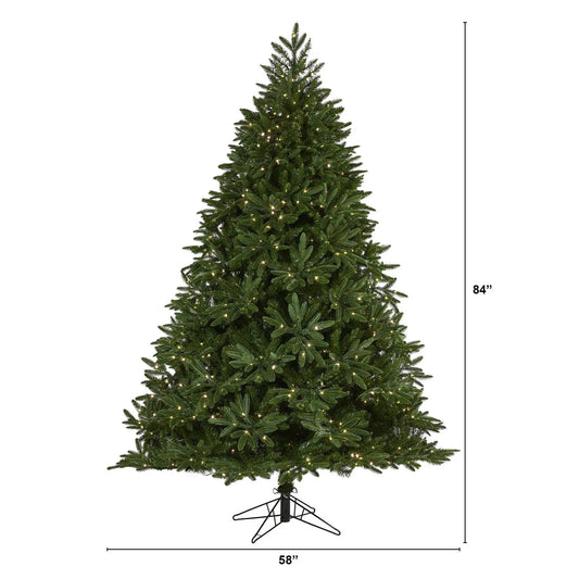 7 ft Nearly Natural Oregon Spruce artificial Christmas tree with built-in lights on Tampa Home & Garden Store