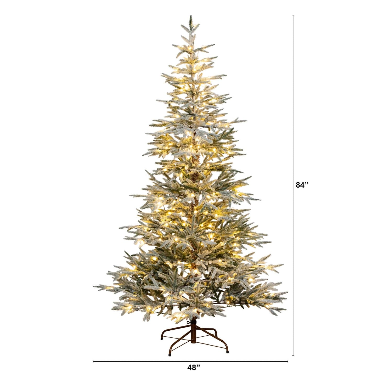 Artificial Flocked Fir Christmas Tree with Lights