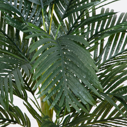 Golden Cane Artificial Palm Tree 7 ft tall with dark green fronds and yellow trunk on Tampa Home & Garden Store