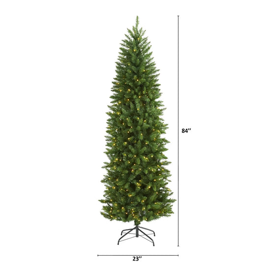 7-foot Green Mountain Pine Christmas Tree with warm white lights on Tampa Home & Garden Store
