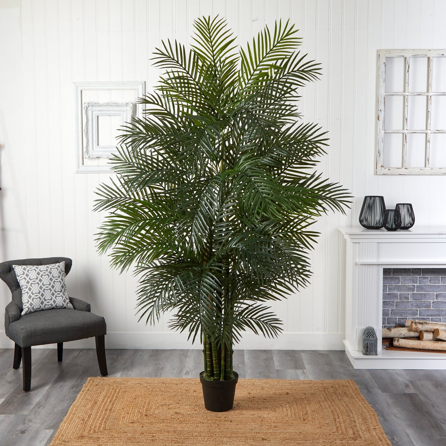 7.5 ft Areca Palm artificial tree, 1966 leaves, UV resistant, Nearly Natural indoor/outdoor decor on Tampa Home & Garden Store