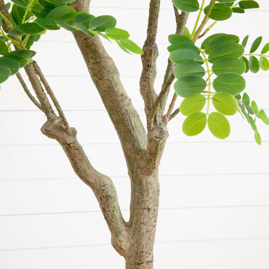 Greco Locust Citrus Tree artificial by Nearly Natural 7.5 ft with vibrant green leaves on Tampa Home & Garden Store