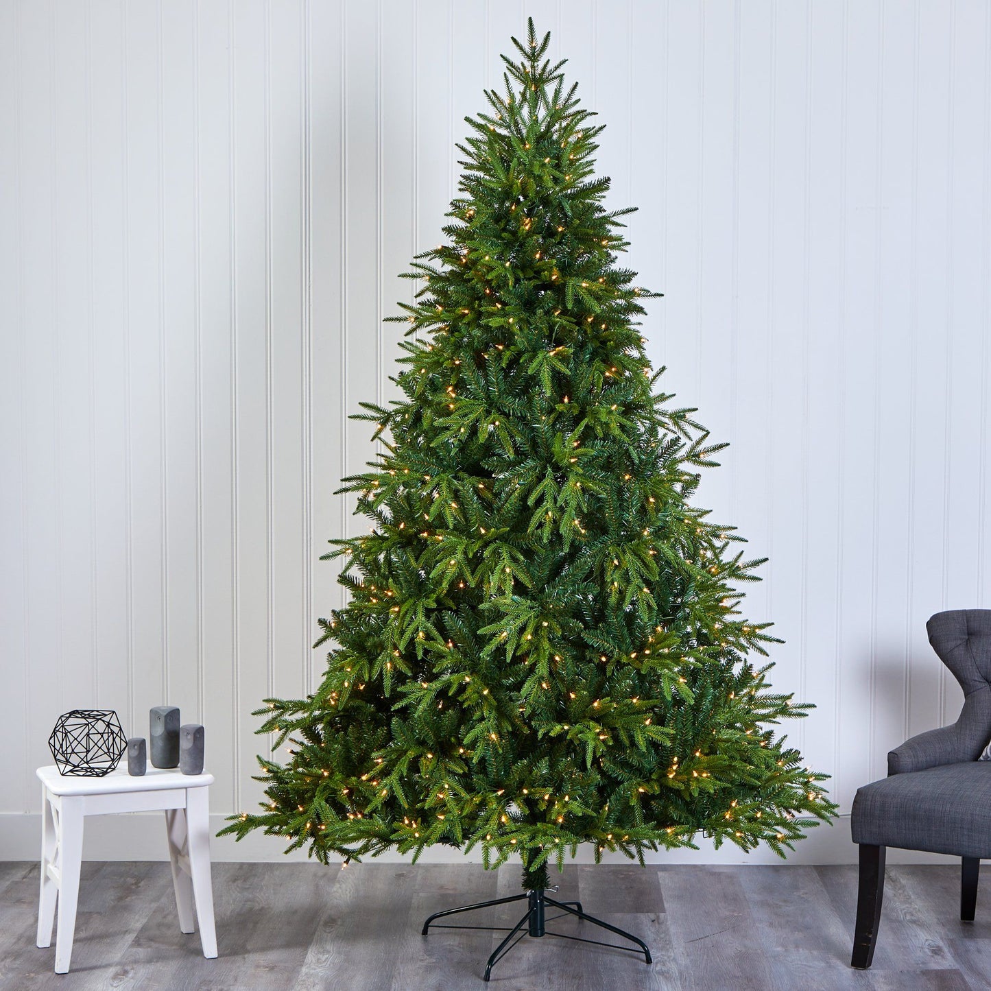 Nearly Natural 7.5' Colorado Mountain Fir artificial Christmas tree with 600 clear LED lights on Tampa Home & Garden Store