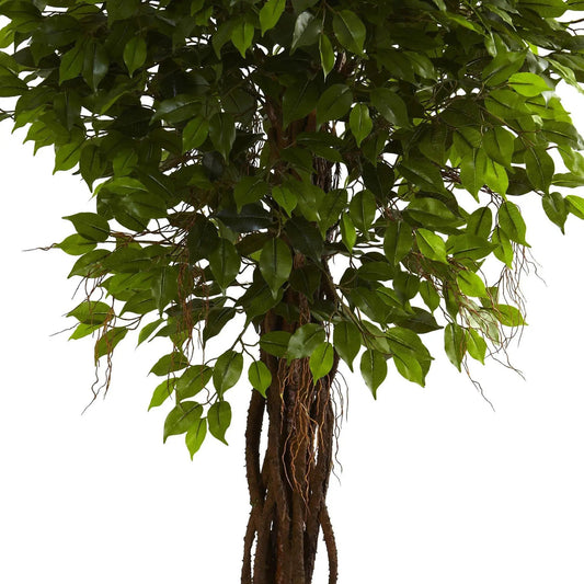 Nearly Natural Ficus Tree UV Resistant indoor/outdoor artificial tree with dense green leaves on Tampa Home & Garden Store