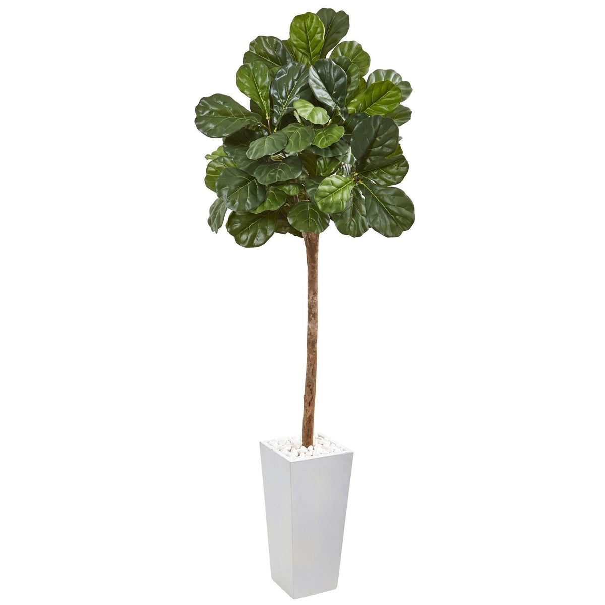 75-inch fiddle leaf fig artificial tree in planter with glossy green leaves Nearly Natural on Tampa Home & Garden Store