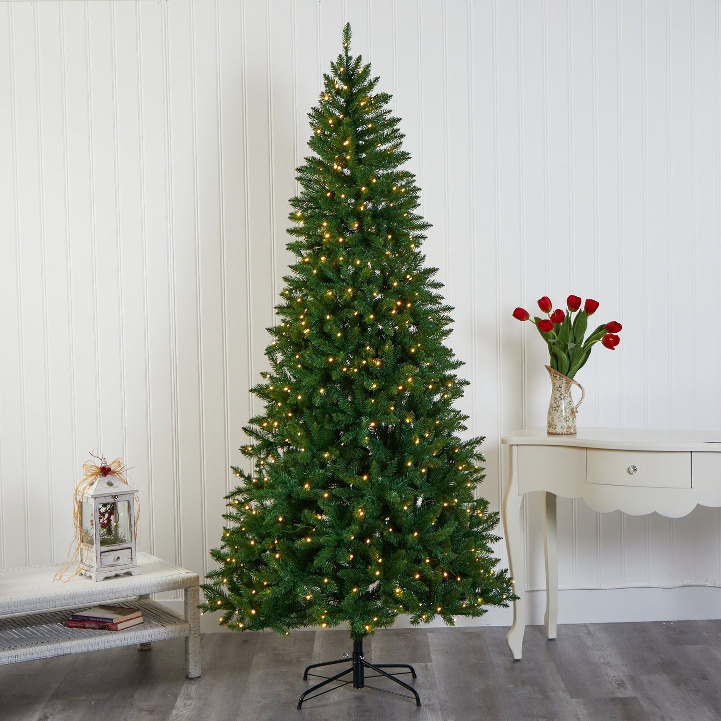7.5 ft Green Valley Fir artificial Christmas tree by Nearly Natural with warm white LED lights on Tampa Home & Garden Store