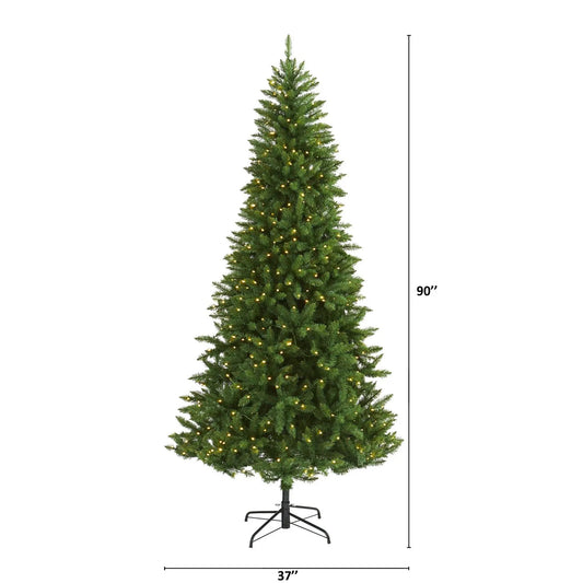 7.5 ft Green Valley Fir Christmas Tree with LED lights by Nearly Natural on Tampa Home & Garden Store